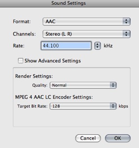 Audio settings